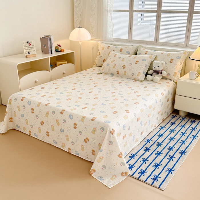 91家纺网 家纺一手货源 找家纺 绵庭家纺 2025新款全棉印花单床单系列 童趣绘彩