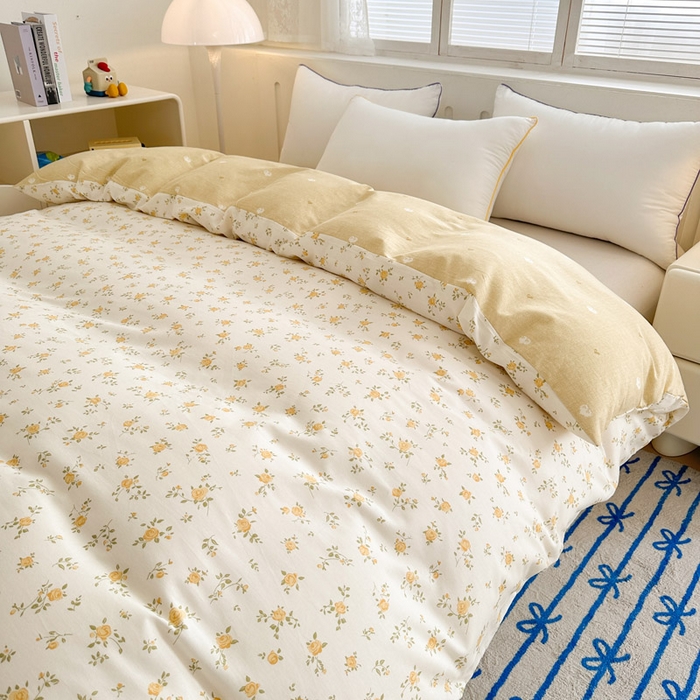 91家纺网 家纺一手货源 找家纺 绵庭家纺 2025新款全棉印花单被套系列 故事小黄花