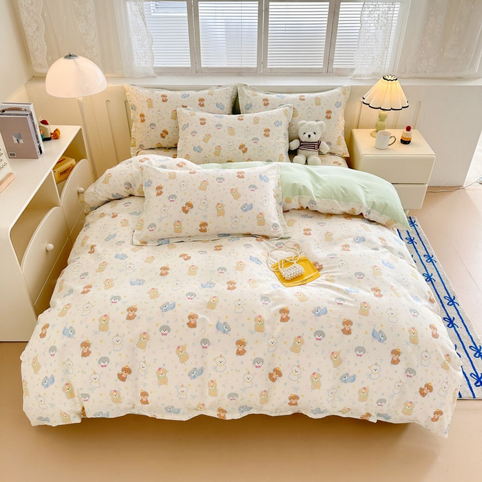 91家纺网 家纺一手货源 找家纺 绵庭家纺 2025新款全棉印花四件套系列 童趣绘彩