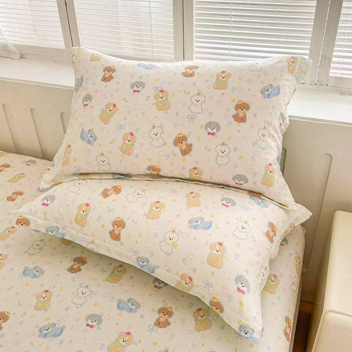 91家纺网 家纺一手货源 找家纺 绵庭家纺 2025新款全棉印花单枕套系列 童趣绘彩