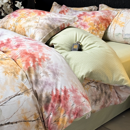 91家纺网 家纺一手货源 找家纺 一比一家纺 2024新款莱赛尔纤维新疆棉陶瓷磨毛秋冬温感四件套亲肤保暖 瑞莎