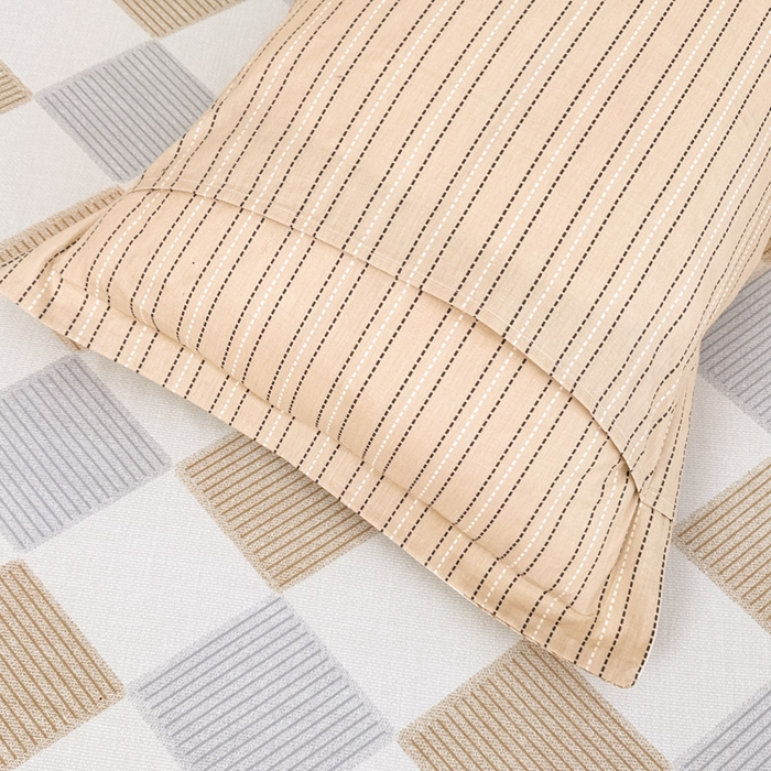 91家纺网 家纺一手货源 找家纺 绵庭家纺 2025新款全棉印花单枕套系列 瑞吉斯-黄