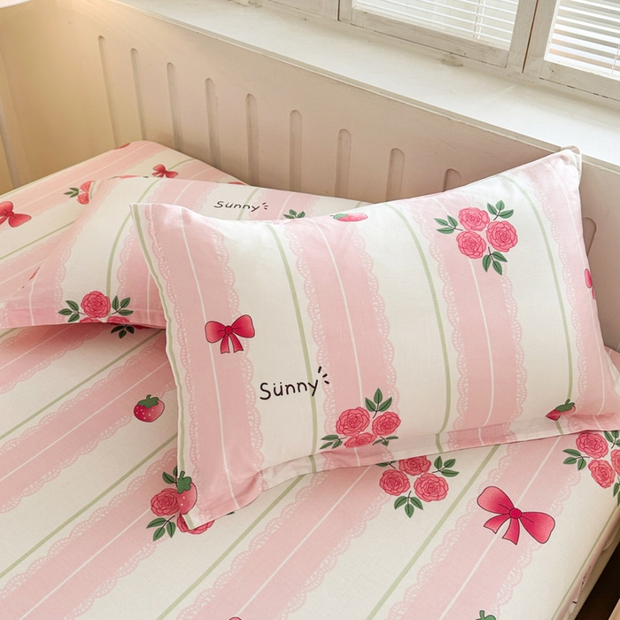 91家纺网 家纺一手货源 找家纺 绵庭家纺 2025新款全棉印花单枕套系列 米娅