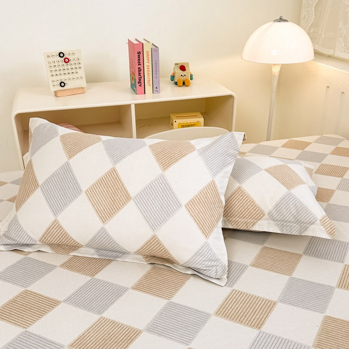 91家纺网 家纺一手货源 找家纺 绵庭家纺 2025新款全棉印花单枕套系列 瑞吉斯-黄