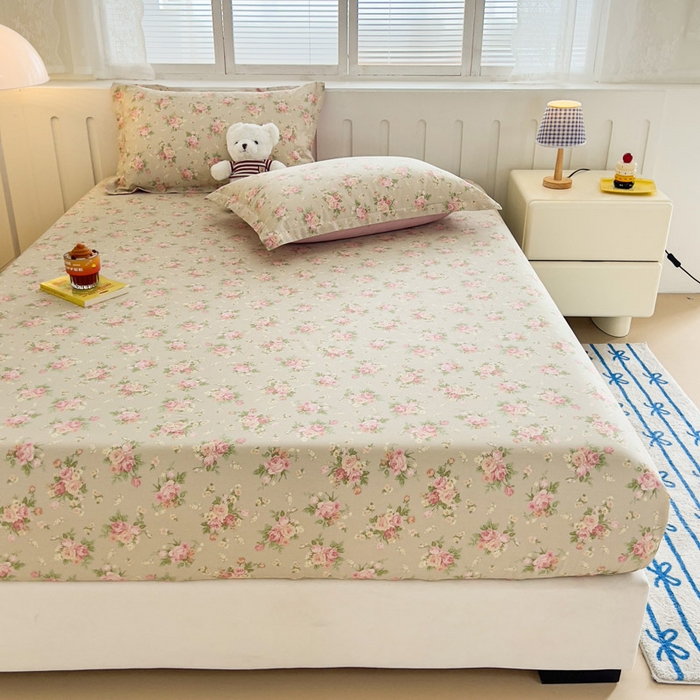 91家纺网 家纺一手货源 找家纺 绵庭家纺 2025新款全棉印花单床笠系列 杜若