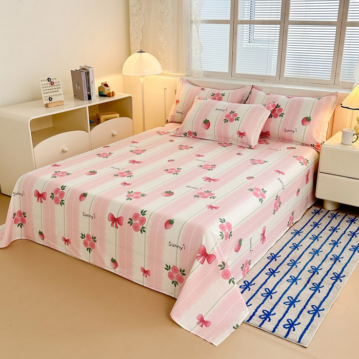 91家纺网 家纺一手货源 找家纺 绵庭家纺 2025新款全棉印花单床单系列 米娅