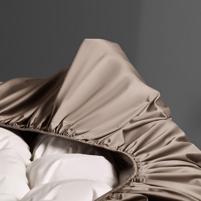 91家纺网 家纺一手货源 找家纺 轩和家居 2024新款A类70支长绒棉床笠 谷香棕