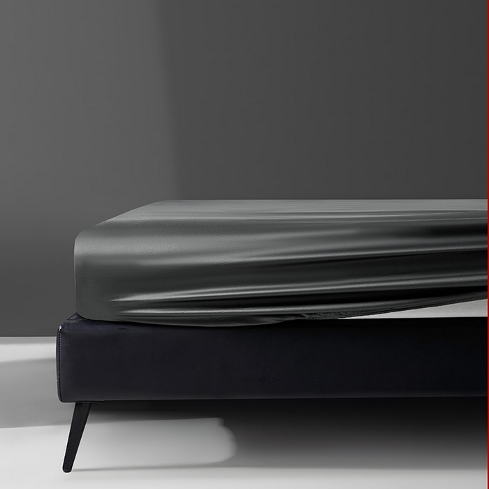 91家纺网 家纺一手货源 找家纺 轩和家居 2024新款A类70支长绒棉床笠 影月黑