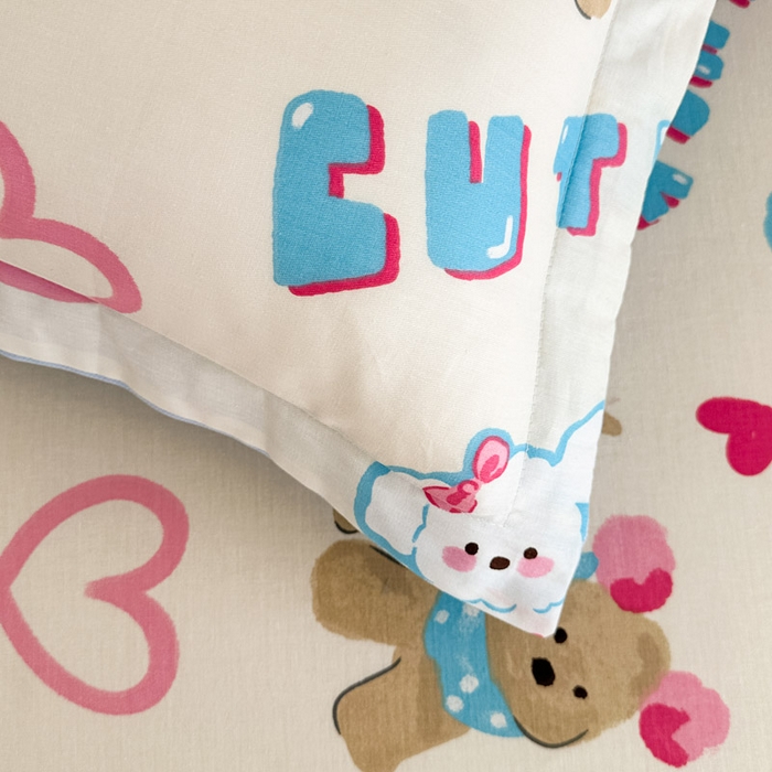 91家纺网 家纺一手货源 找家纺 绵庭家纺 2025新款全棉印花单枕套系列 童趣涂鸦