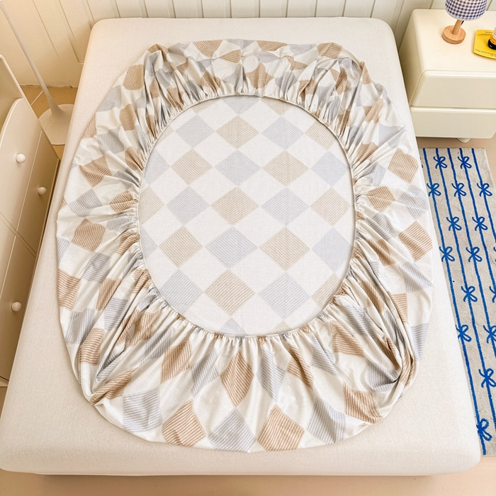 91家纺网 家纺一手货源 找家纺 绵庭家纺 2025新款全棉印花单床笠系列 瑞吉斯-黄