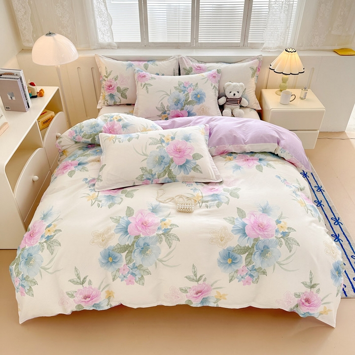 91家纺网 家纺一手货源 找家纺 绵庭家纺 2025新款全棉印花四件套系列 明媚春晖