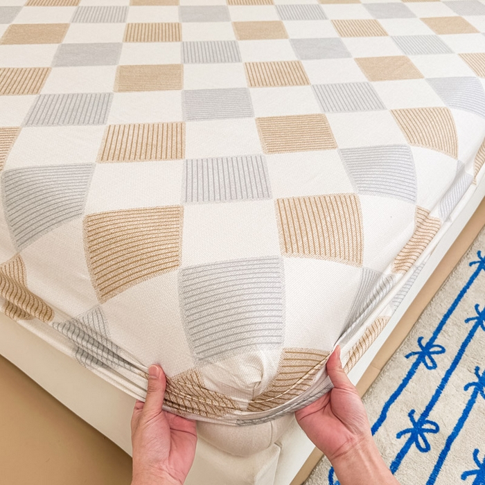 91家纺网 家纺一手货源 找家纺 绵庭家纺 2025新款全棉印花单床笠系列 瑞吉斯-黄