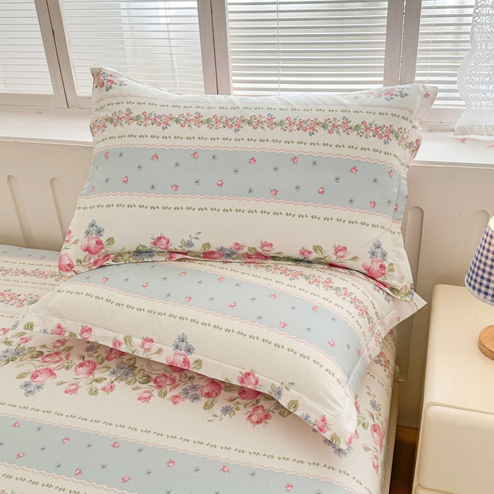 91家纺网 家纺一手货源 找家纺 绵庭家纺 2025新款全棉印花单枕套系列 云听若舞