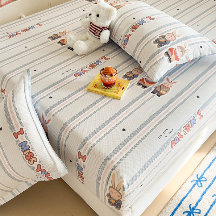 91家纺网 家纺一手货源 找家纺 绵庭家纺 2025新款全棉印花单床笠系列 森岛精灵