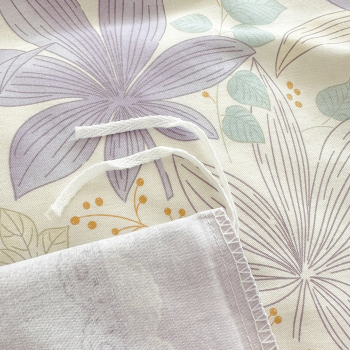 91家纺网 家纺一手货源 找家纺 绵庭家纺 2025新款全棉印花单被套系列 紫叶倾城