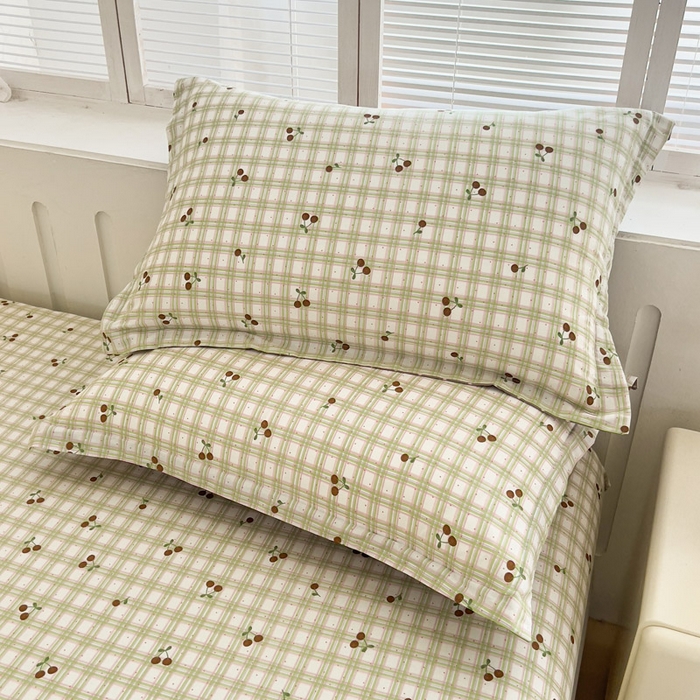 91家纺网 家纺一手货源 找家纺 绵庭家纺 2025新款全棉印花单枕套系列 酸甜樱桃