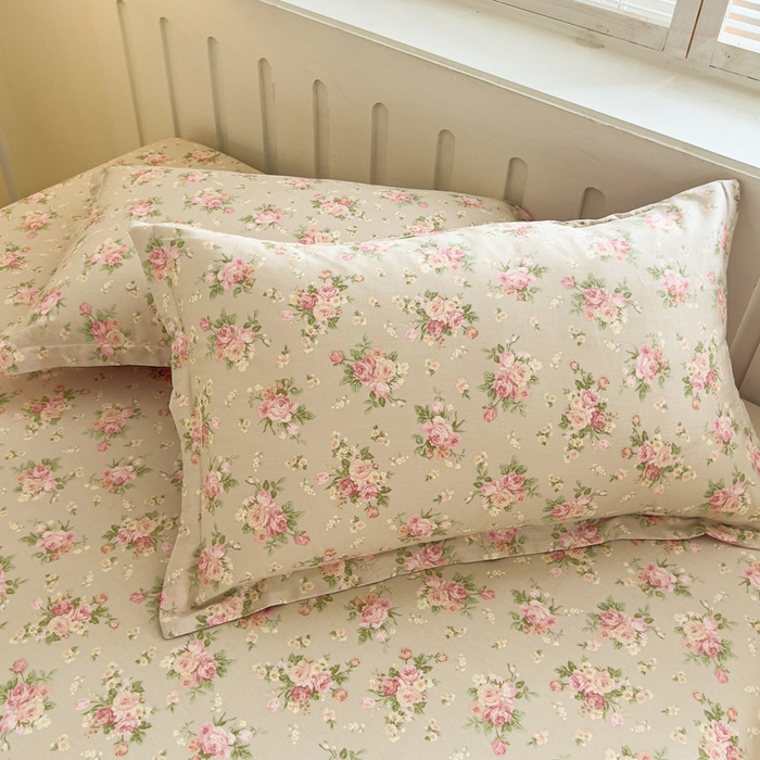 91家纺网 家纺一手货源 找家纺 绵庭家纺 2025新款全棉印花单枕套系列 杜若