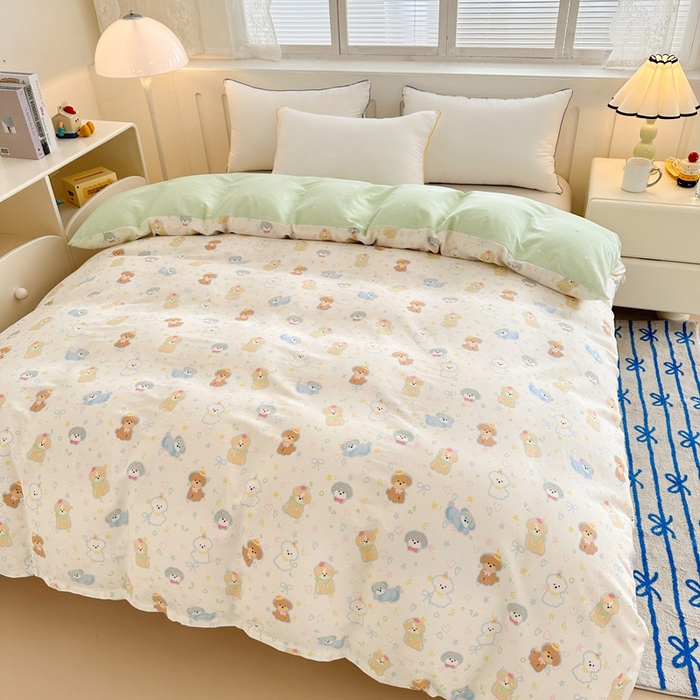 91家纺网 家纺一手货源 找家纺 绵庭家纺 2025新款全棉印花单被套系列 童趣绘彩