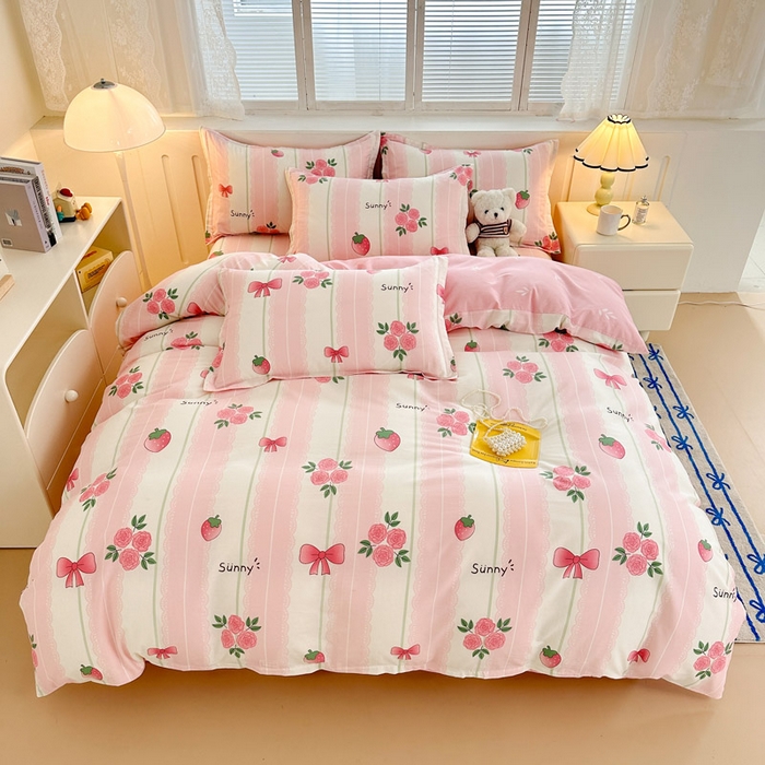 91家纺网 家纺一手货源 找家纺 绵庭家纺 2025新款全棉印花四件套系列 米娅