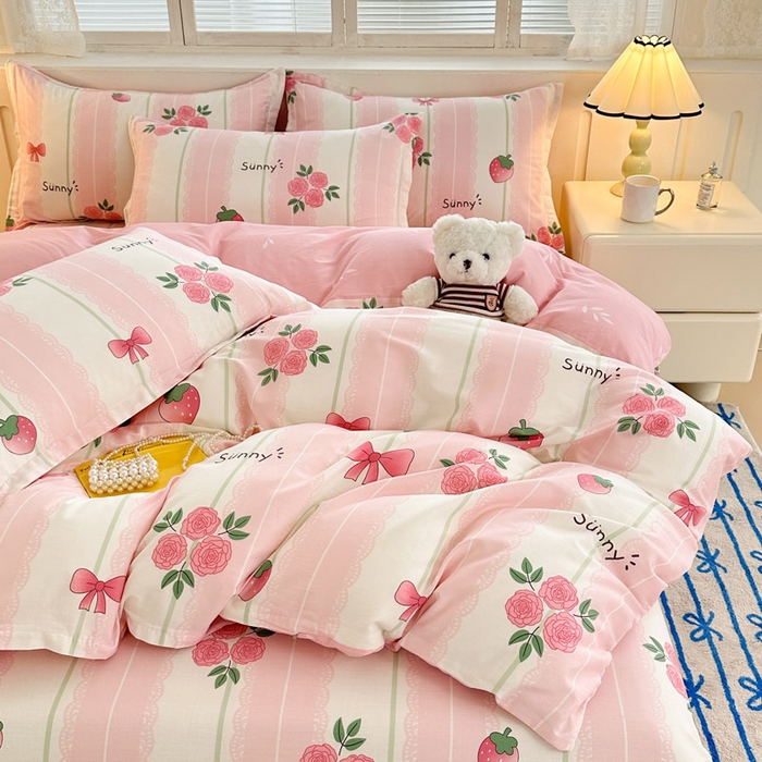 91家纺网 家纺一手货源 找家纺 绵庭家纺 2025新款全棉印花四件套系列 米娅