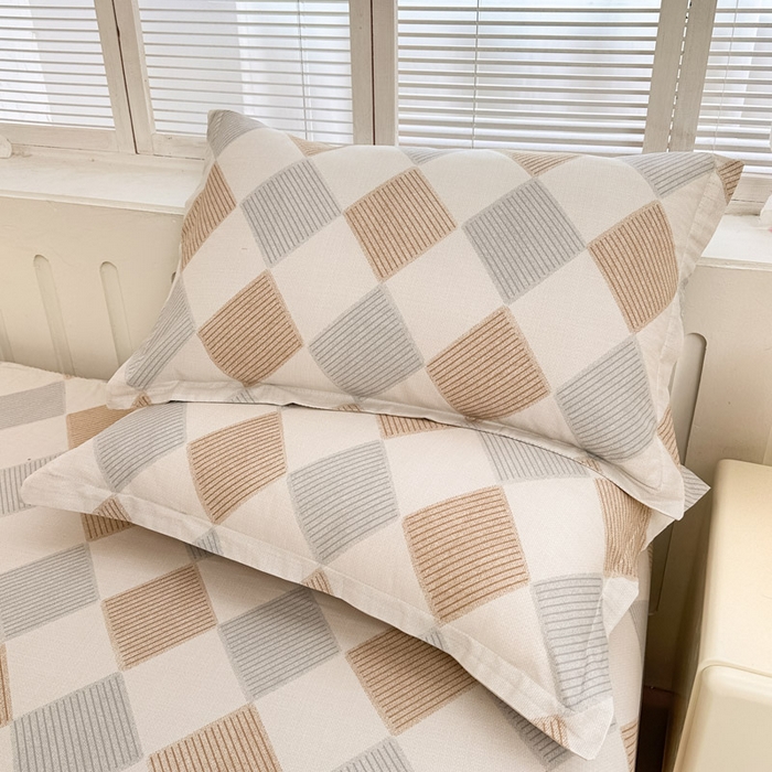 91家纺网 家纺一手货源 找家纺 绵庭家纺 2025新款全棉印花单枕套系列 瑞吉斯-黄