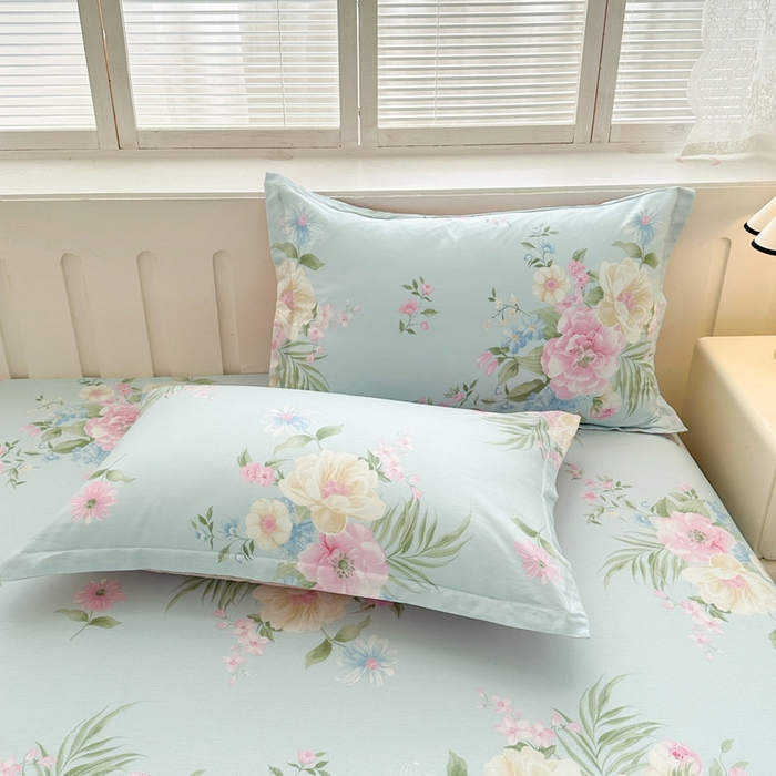 91家纺网 家纺一手货源 找家纺 绵庭家纺 2025新款全棉印花四件套系列 清巧花梦