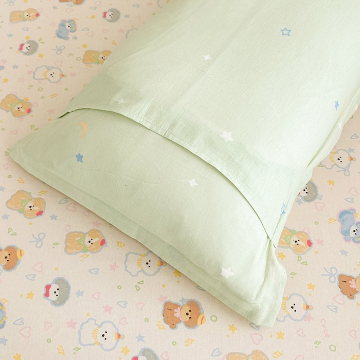 91家纺网 家纺一手货源 找家纺 绵庭家纺 2025新款全棉印花单枕套系列 童趣绘彩