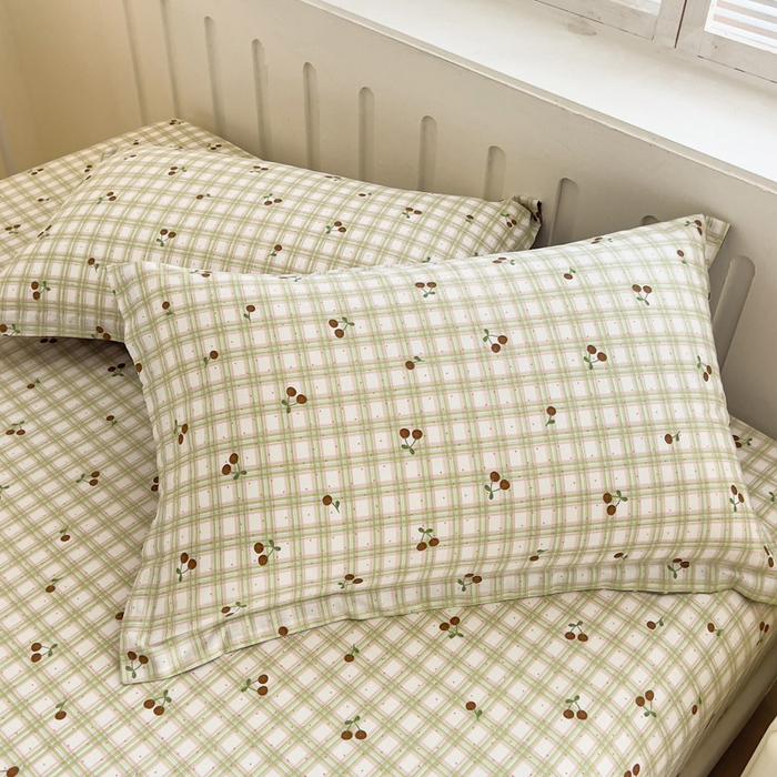 91家纺网 家纺一手货源 找家纺 绵庭家纺 2025新款全棉印花单枕套系列 酸甜樱桃