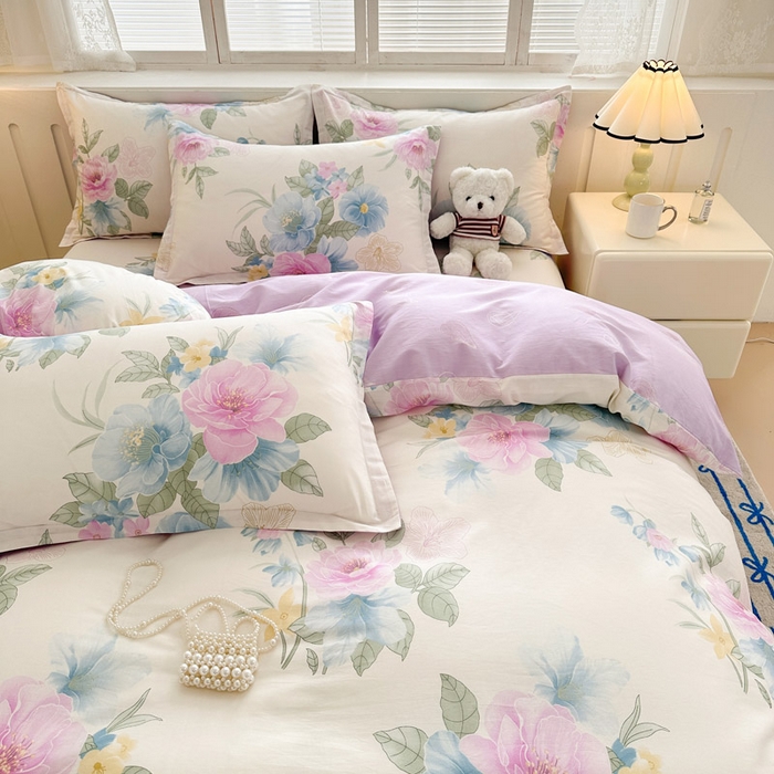 91家纺网 家纺一手货源 找家纺 绵庭家纺 2025新款全棉印花四件套系列 明媚春晖