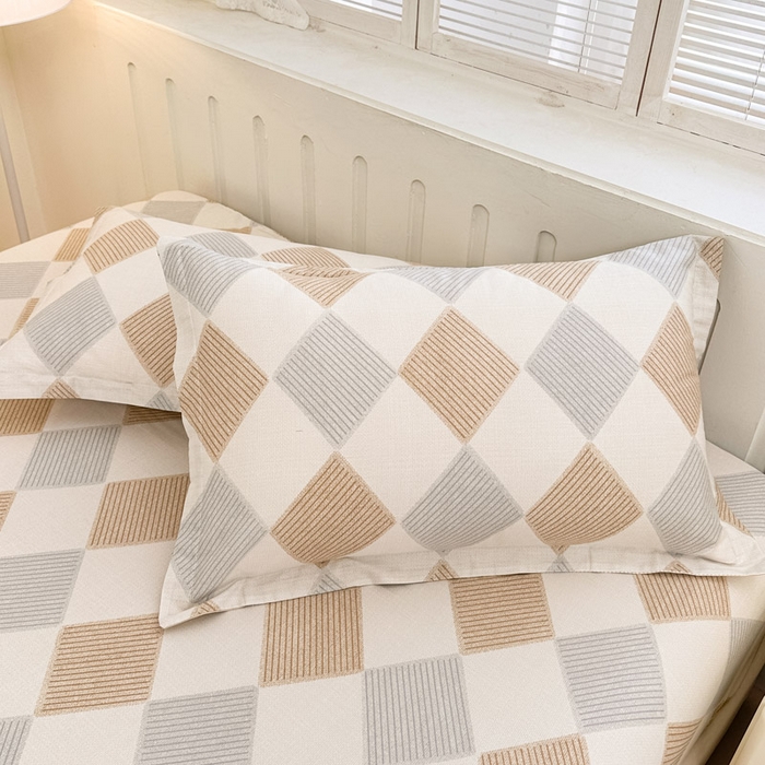 91家纺网 家纺一手货源 找家纺 绵庭家纺 2025新款全棉印花单枕套系列 瑞吉斯-黄