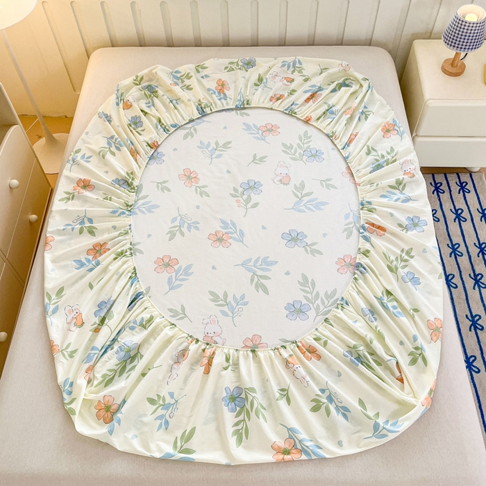 91家纺网 家纺一手货源 找家纺 绵庭家纺 2025新款全棉印花单床笠系列 花语情怀