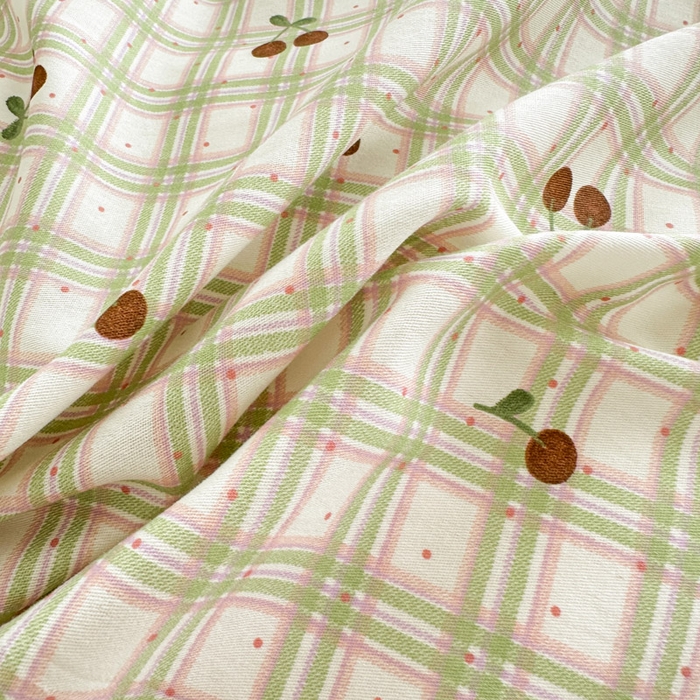 91家纺网 家纺一手货源 找家纺 绵庭家纺 2025新款全棉印花单被套系列 酸甜樱桃