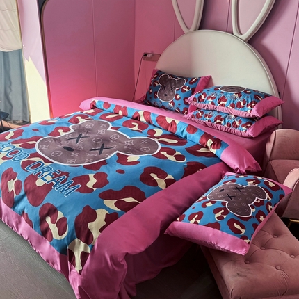 91家纺网 家纺一手货源 找家纺 （总）色鬼布艺 2024新款双面磨毛数码印花四件套