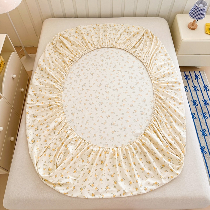 91家纺网 家纺一手货源 找家纺 绵庭家纺 2025新款全棉印花单床笠系列 故事小黄花