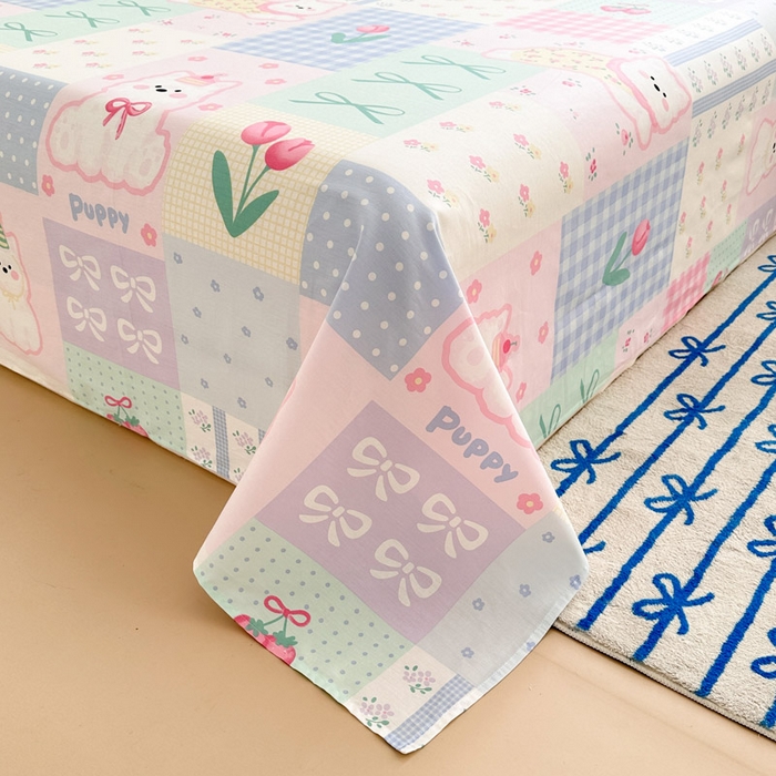 91家纺网 家纺一手货源 找家纺 绵庭家纺 2025新款全棉印花单床单系列 甜宠派队