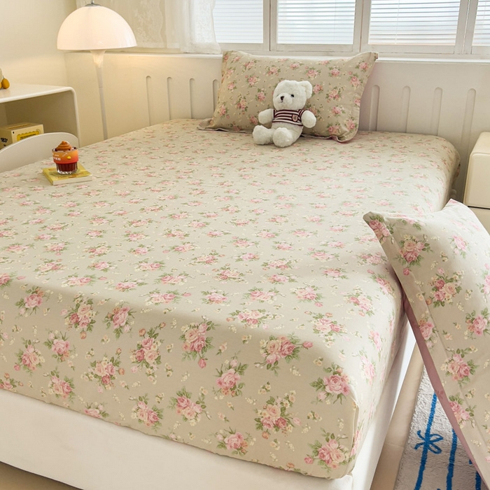 91家纺网 家纺一手货源 找家纺 绵庭家纺 2025新款全棉印花单床笠系列 杜若