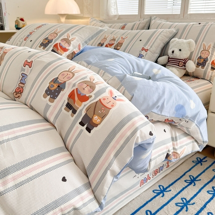 绵庭家纺 2025新款全棉印花四件套系列 森岛精灵