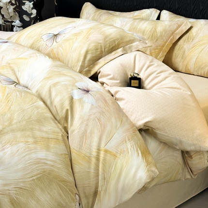 91家纺网 家纺一手货源 找家纺 一比一家纺 2024新款莱赛尔纤维新疆棉陶瓷磨毛秋冬温感四件套亲肤保暖 莫奈印象