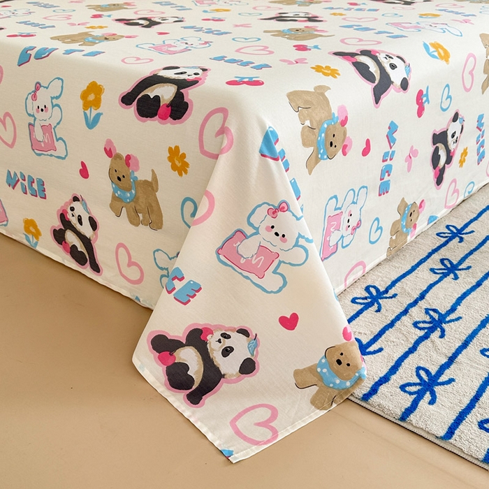 91家纺网 家纺一手货源 找家纺 绵庭家纺 2025新款全棉印花单床单系列 童趣涂鸦