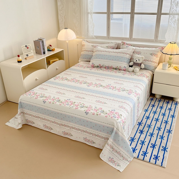 91家纺网 家纺一手货源 找家纺 绵庭家纺 2025新款全棉印花单床单系列 云听若舞