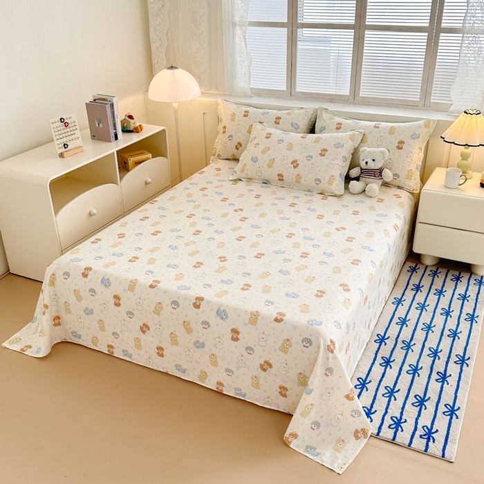 91家纺网 家纺一手货源 找家纺 绵庭家纺 2025新款全棉印花单床单系列 童趣绘彩