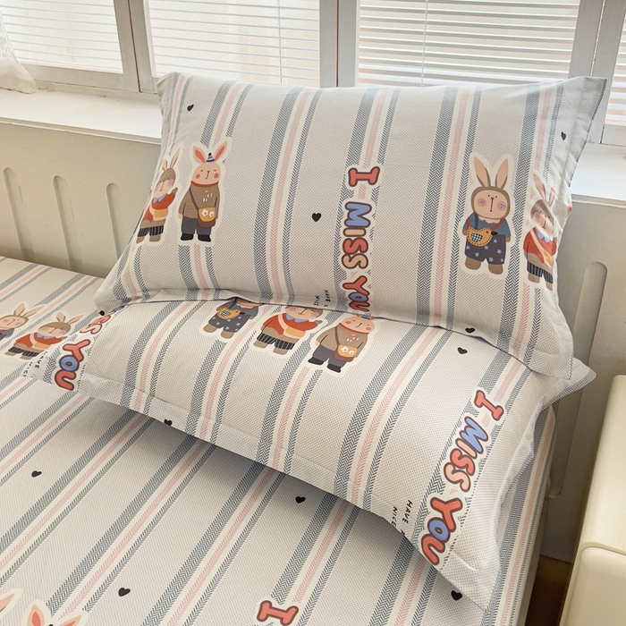 91家纺网 家纺一手货源 找家纺 绵庭家纺 2025新款全棉印花单枕套系列 森岛精灵