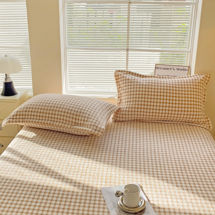 91家纺网 家纺一手货源 找家纺 恬澳家纺 2025新款暖阳牛奶绒枕套 暖阳-奶咖格