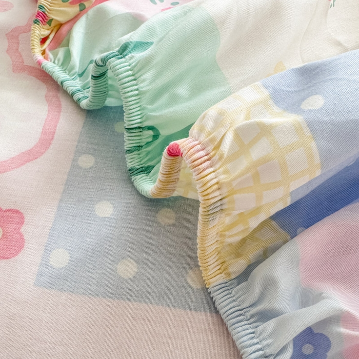 91家纺网 家纺一手货源 找家纺 绵庭家纺 2025新款全棉印花单床笠系列 甜宠派对