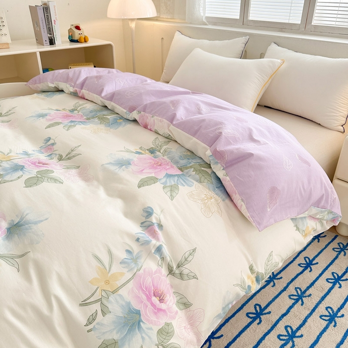 91家纺网 家纺一手货源 找家纺 绵庭家纺 2025新款全棉印花单被套系列 明媚春晖