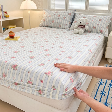 绵庭家纺 2025新款全棉印花单床笠系列 海盐花海