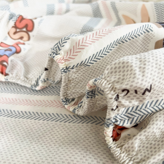 91家纺网 家纺一手货源 找家纺 绵庭家纺 2025新款全棉印花单床笠系列 森岛精灵