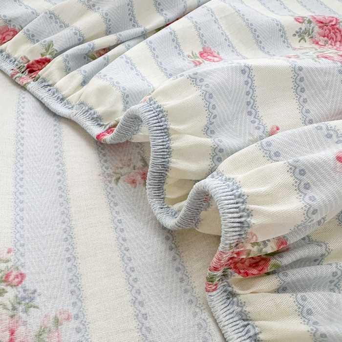 91家纺网 家纺一手货源 找家纺 绵庭家纺 2025新款全棉印花单床笠系列 海盐花海