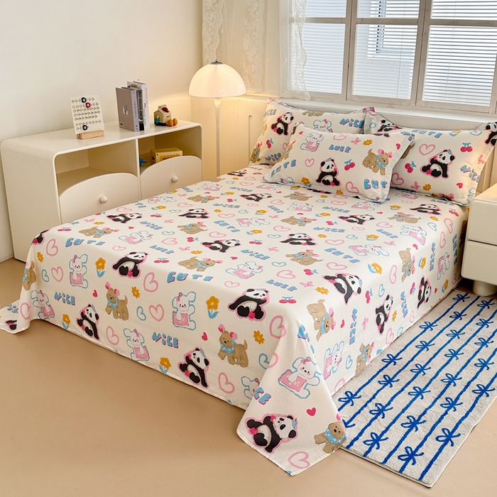 91家纺网 家纺一手货源 找家纺 绵庭家纺 2025新款全棉印花单床单系列 童趣涂鸦