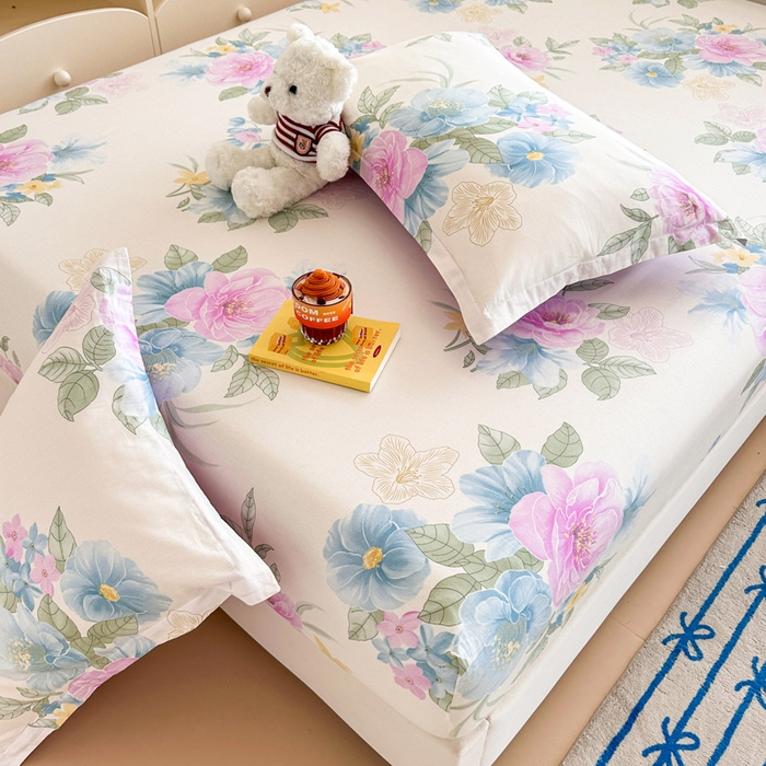 91家纺网 家纺一手货源 找家纺 绵庭家纺 2025新款全棉印花单床笠系列 明媚春晖